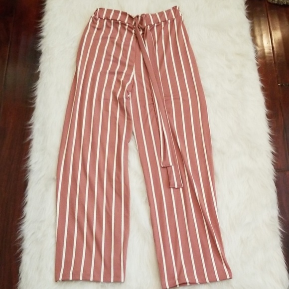 Striped Front Tie Pants Size Large - Picture 3 of 4